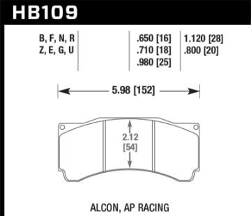 Picture of Hawk DTC-80 AP Racing 25mm Race Brake Pads