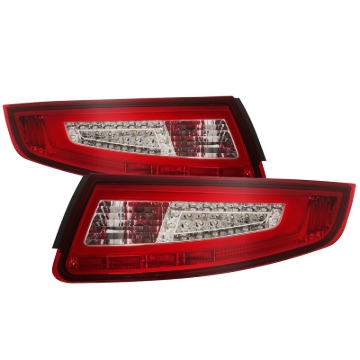 Picture of xTune Porsche 911 997 05-08 Light Bar LED Tail Lights - Red Clear ALT-ON-P99705V2-LBLED-RC