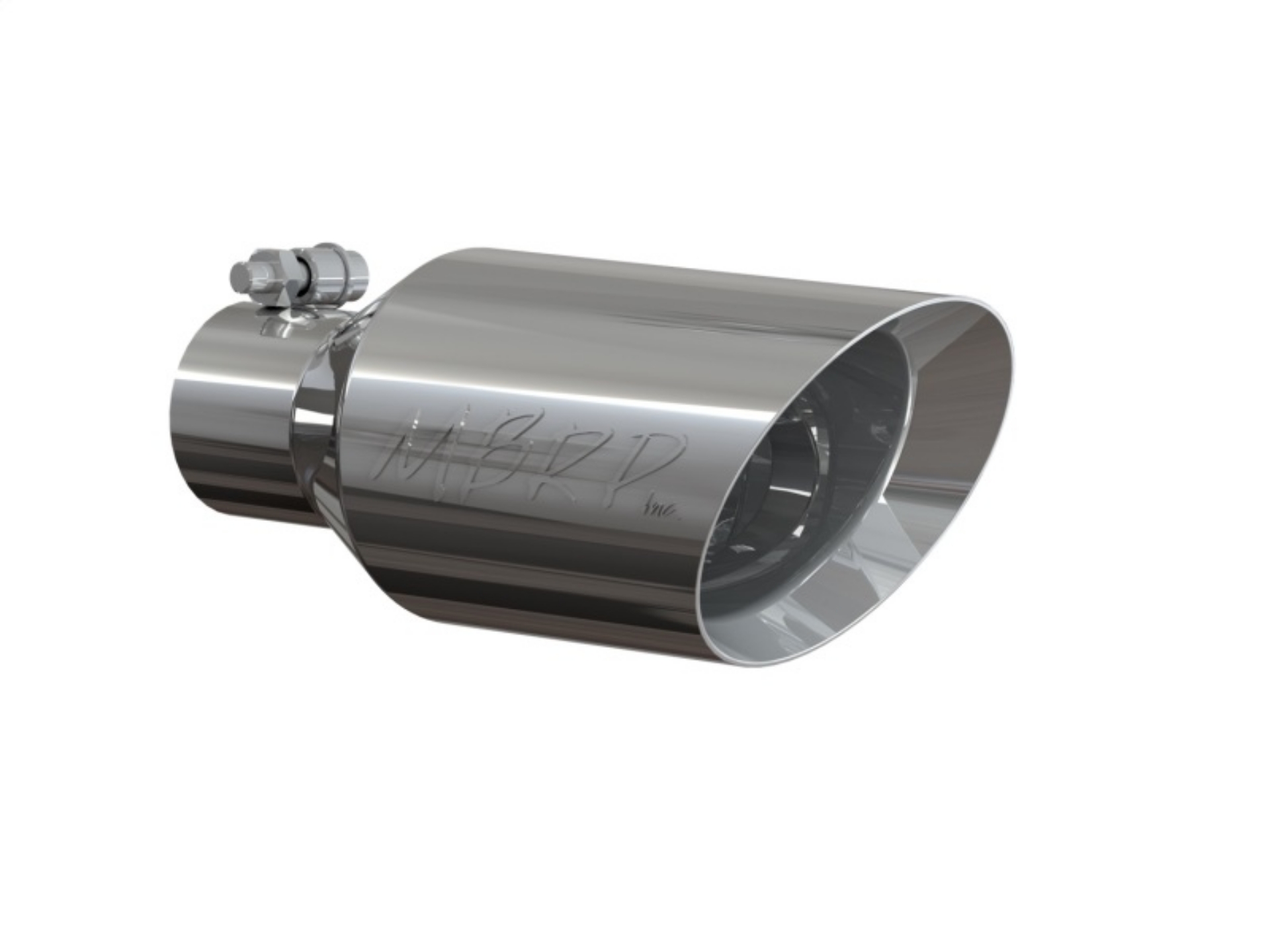 Picture of MBRP Universal Tip 4-5 O-D- Dual Walled Angled Rolled End 2-5 Inlet 12in Length - T304