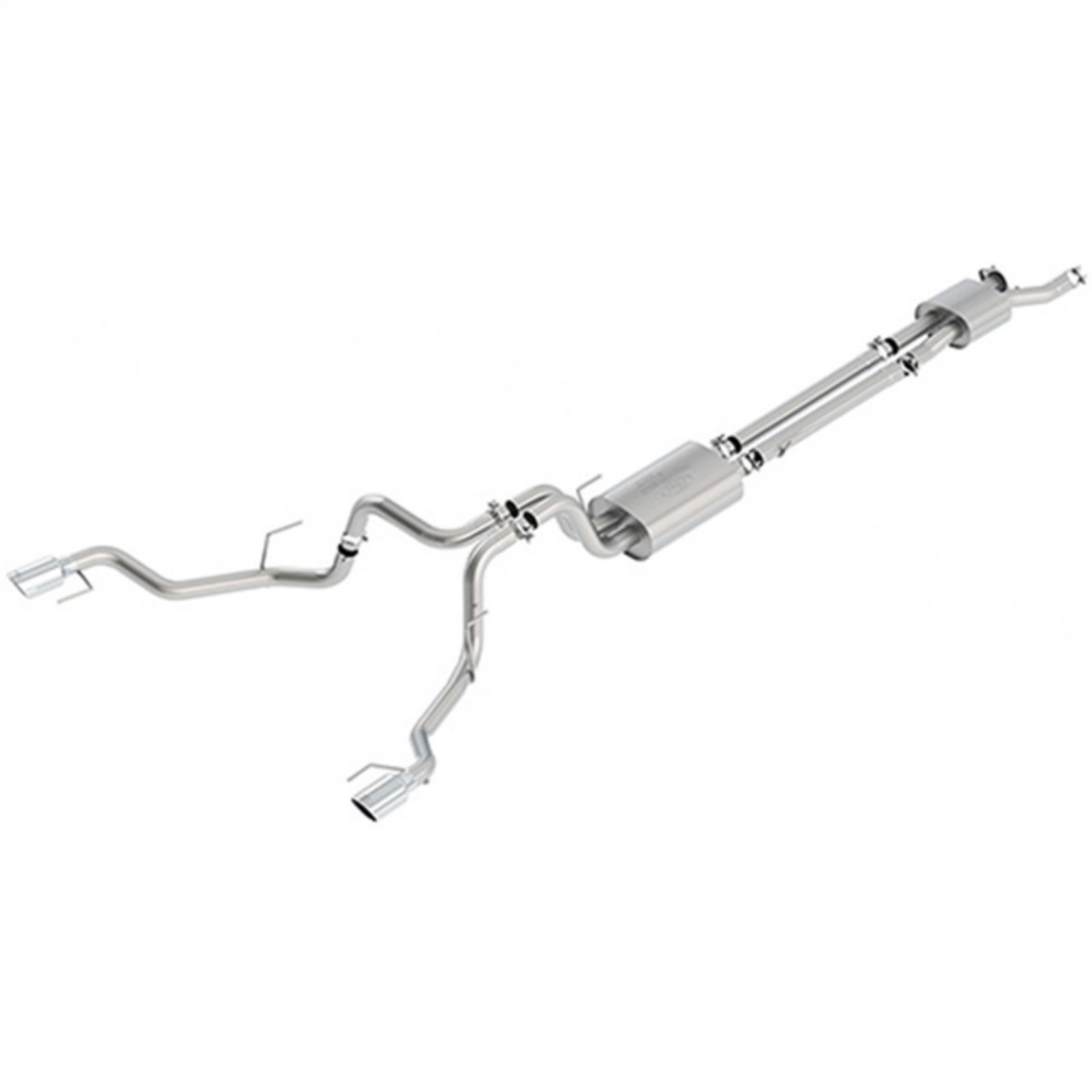 Picture of Ford Racing 2017 F-150 Raptor 3-5L Touring Cat-Back Exhaust System Dual Rear Exit w- Chrome Tips