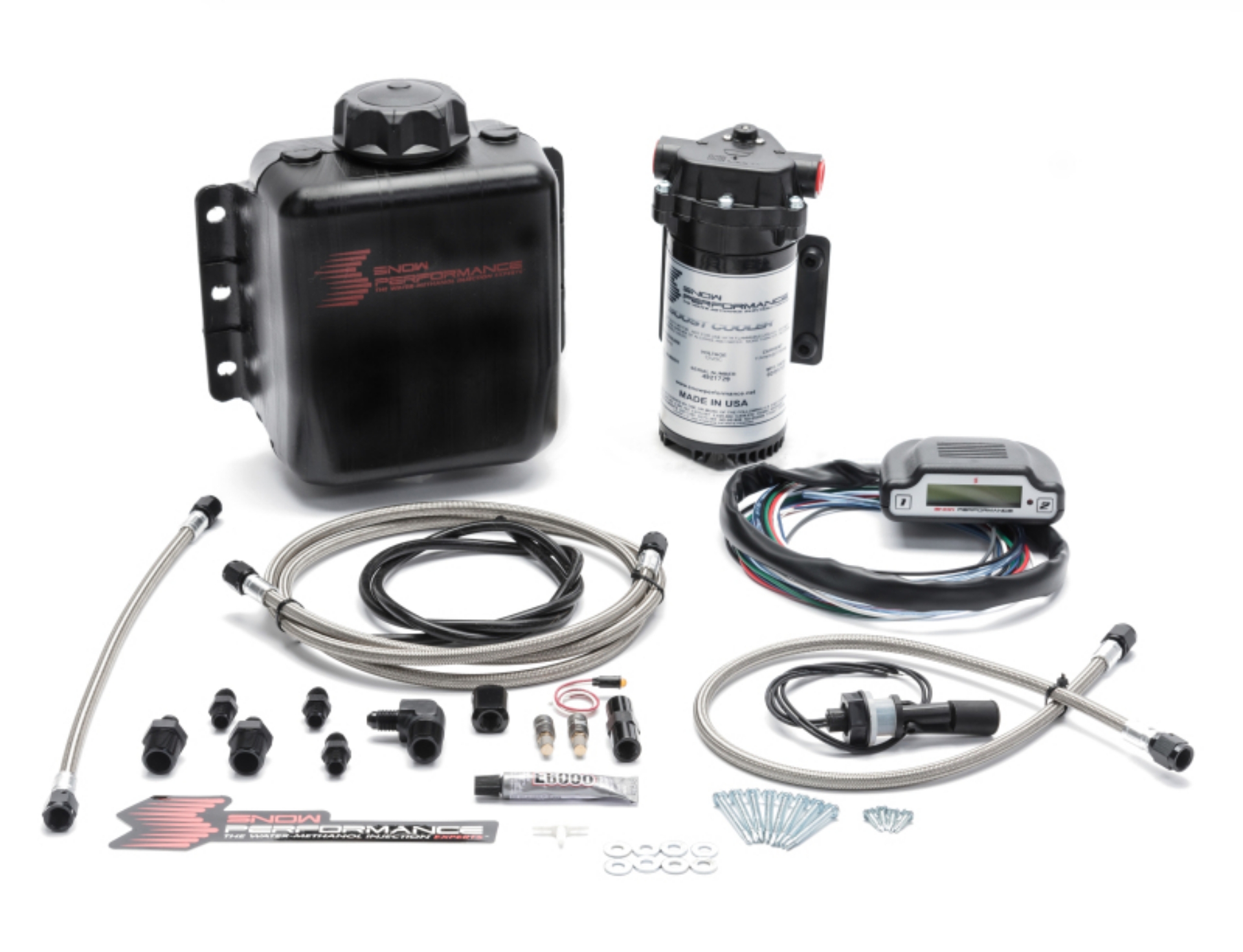 Picture of Snow Performance Stg 3 Boost Cooler DI 2D MAP Prog- Water Injection Kit SS Braided Line & 4AN