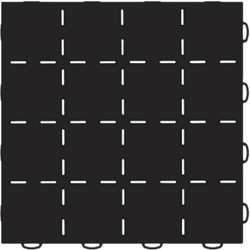 Picture of WeatherTech TechFloor - 12in x 12in Solid Tile w- Raised Squares - Black