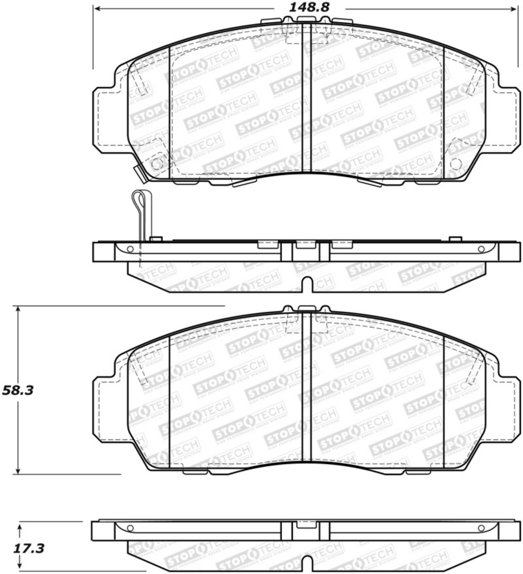 Picture of StopTech Performance 11-14 Acura TSX Front Brake Pads