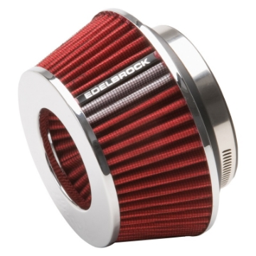 Picture of Edelbrock Air Filter Pro-Flo Series Conical 3 7In Tall Red-Chrome