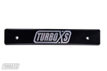 Picture of Turbo XS 08-14 Subaru WRX-STi Billet Aluminum License Plate Delete Black Machined TurboXS Logo