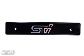 Picture of Turbo XS 15-17 Subaru WRX-STi Billet Aluminum License Plate Delete Black Machined STi Logo