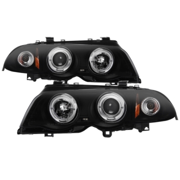 Picture of Spyder 99-01 BMW E46 3 Series 4DR Projector Headlights 1PC LED Halo PRO-YD-BMWE46-4D-HL-AM-BSM