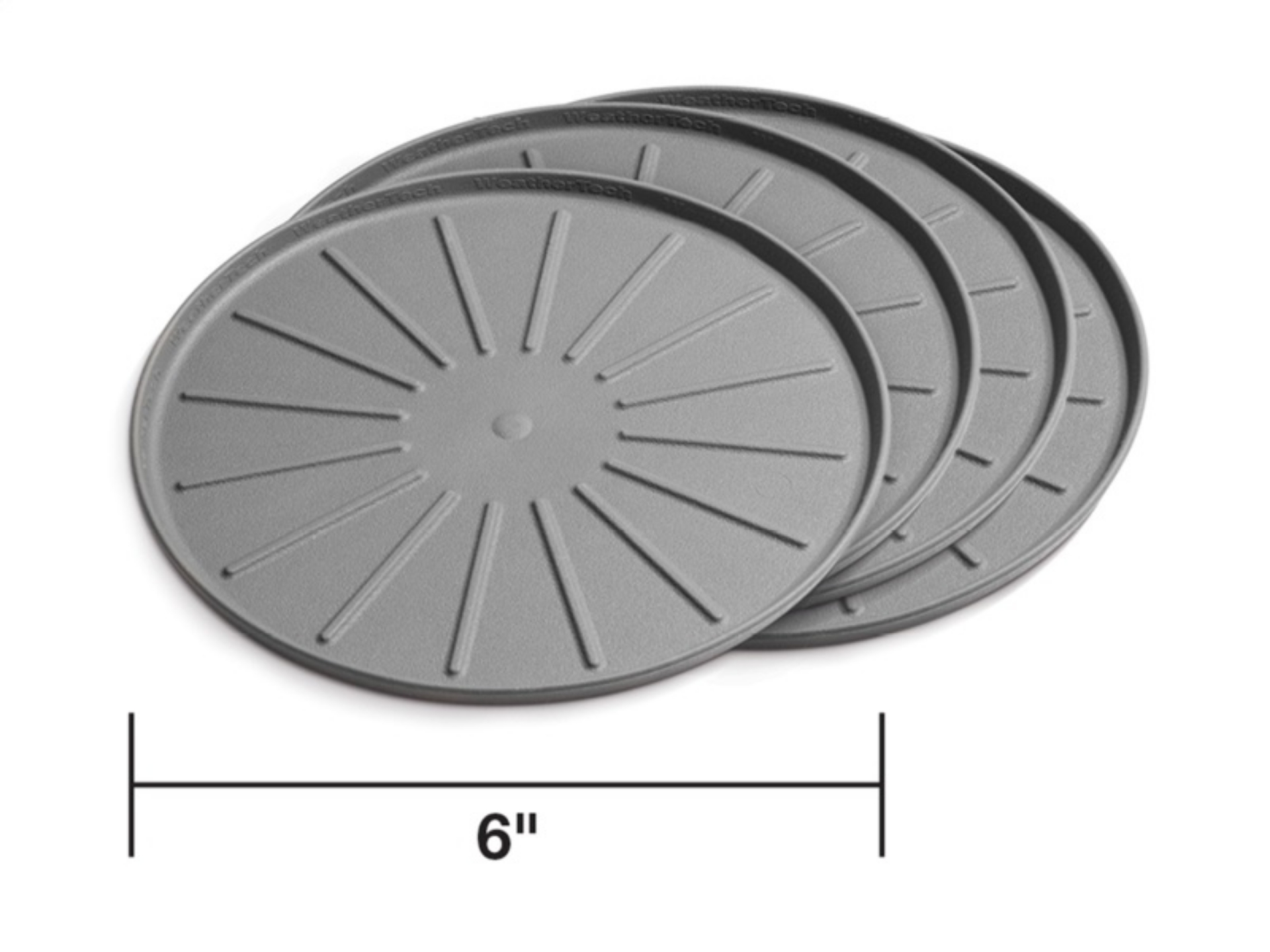 Picture of WeatherTech Round Coaster Set 6in- - Grey Set of 4