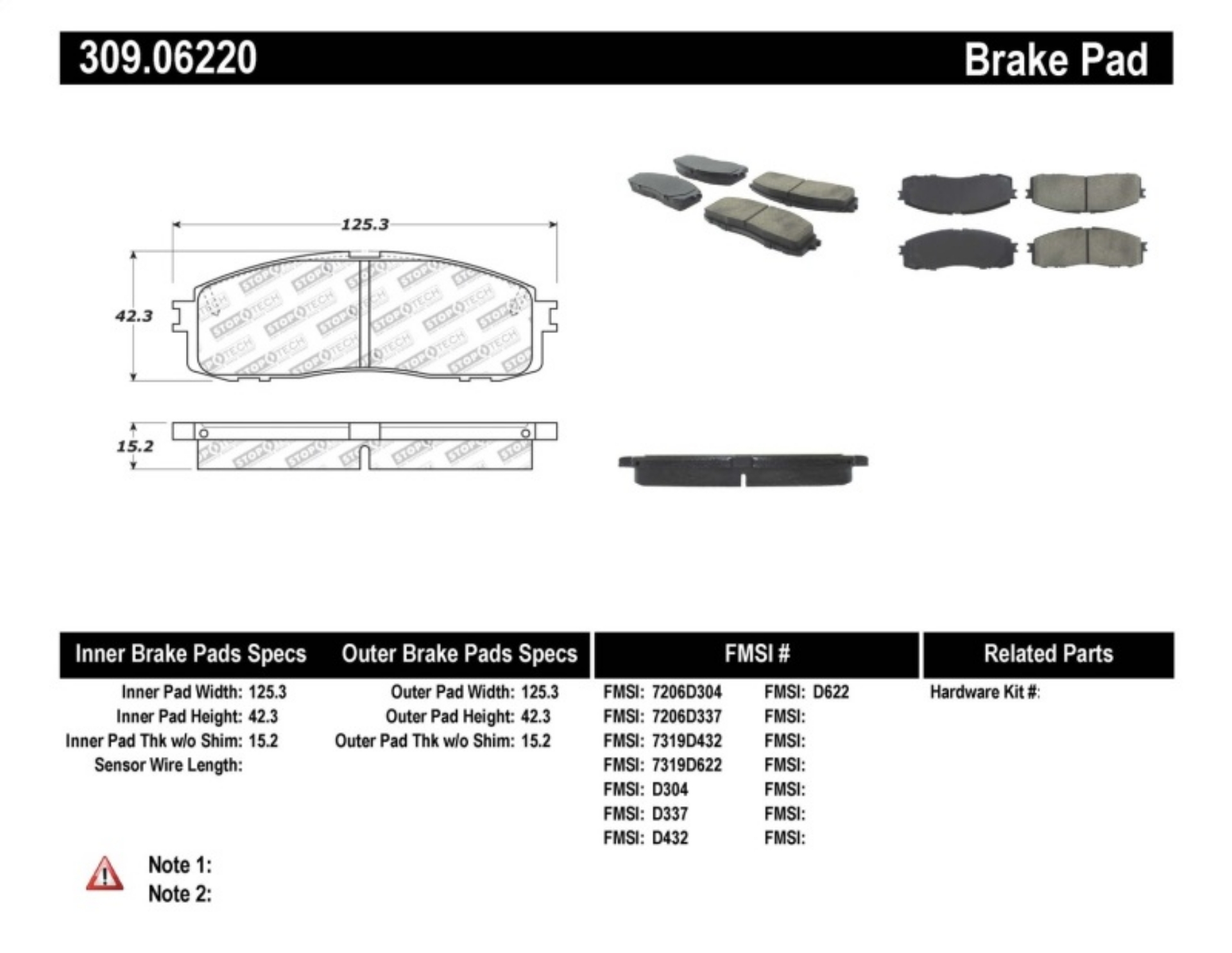 Picture of StopTech Performance 87-92 MK3 Supra Rear Brake Pads
