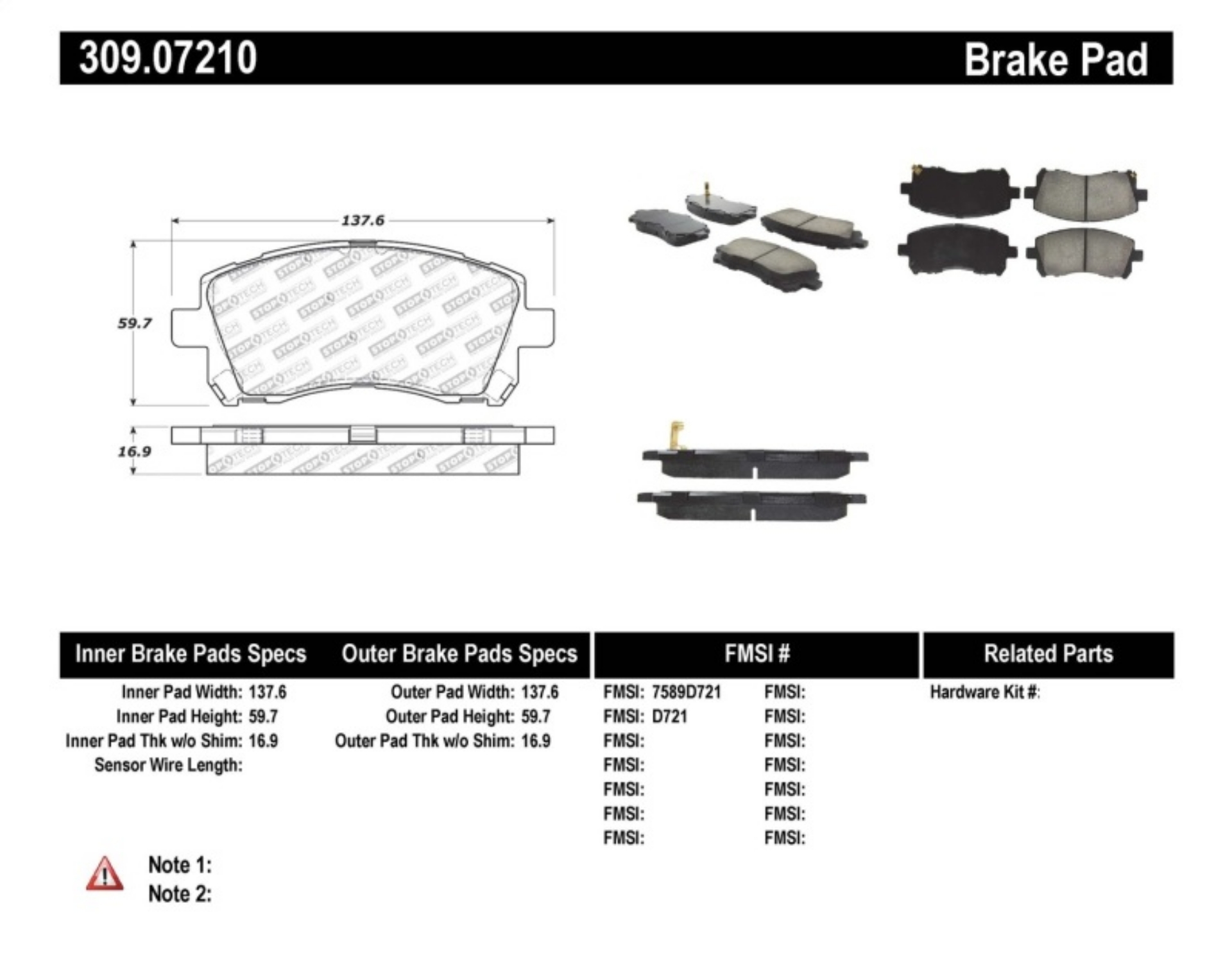 Picture of StopTech Performance 02-03 WRX Front Brake Pads