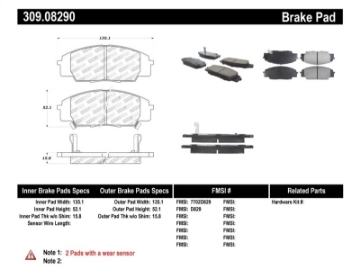 Picture of StopTech Performance 00-09 S2000-06+ Civic Si-02-06 RSX-S non base Front Brake Pads
