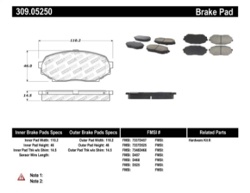 Picture of StopTech Performance 90-93 Mazda Miata Front Brake Pads D525