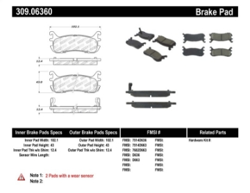 Picture of StopTech Performance 94-97-99-05 Miata w- Normal Suspension Rear Brake Pads D636