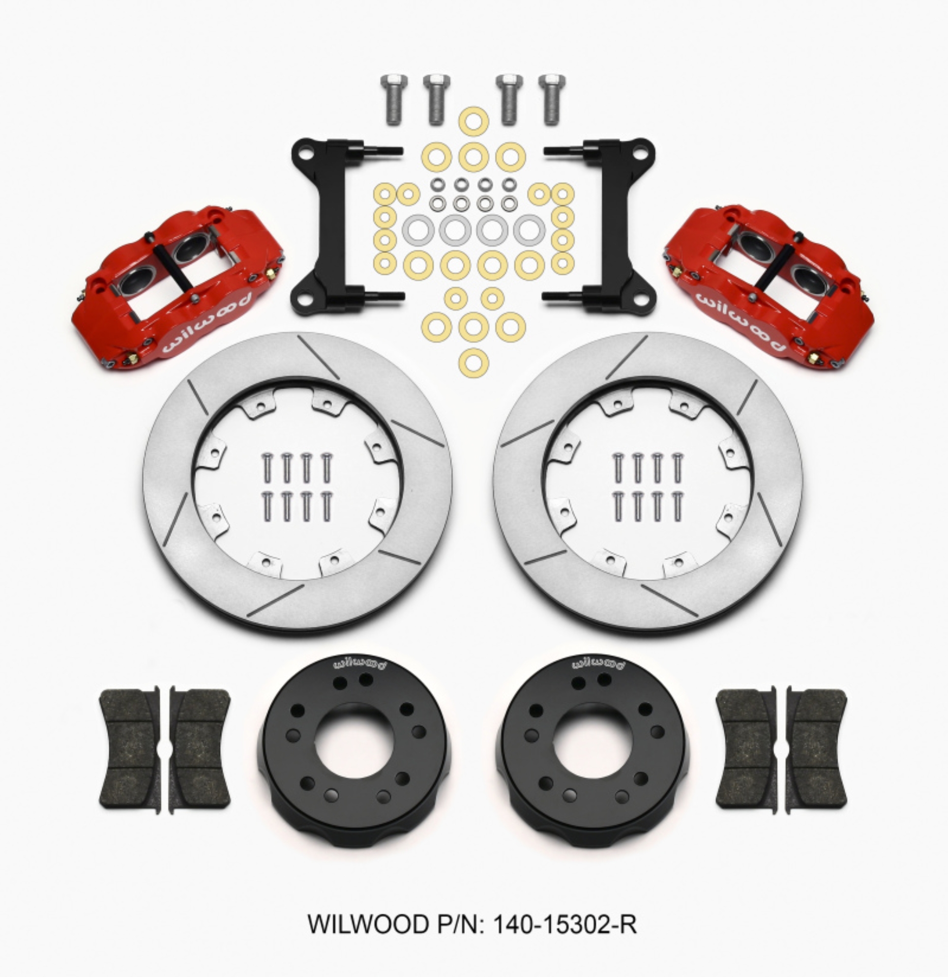Picture of Wilwood Narrow Superlite 6R Front Kit 12-19in Drilled Red 63-87 C10 w- Wilwood Pro Spindles