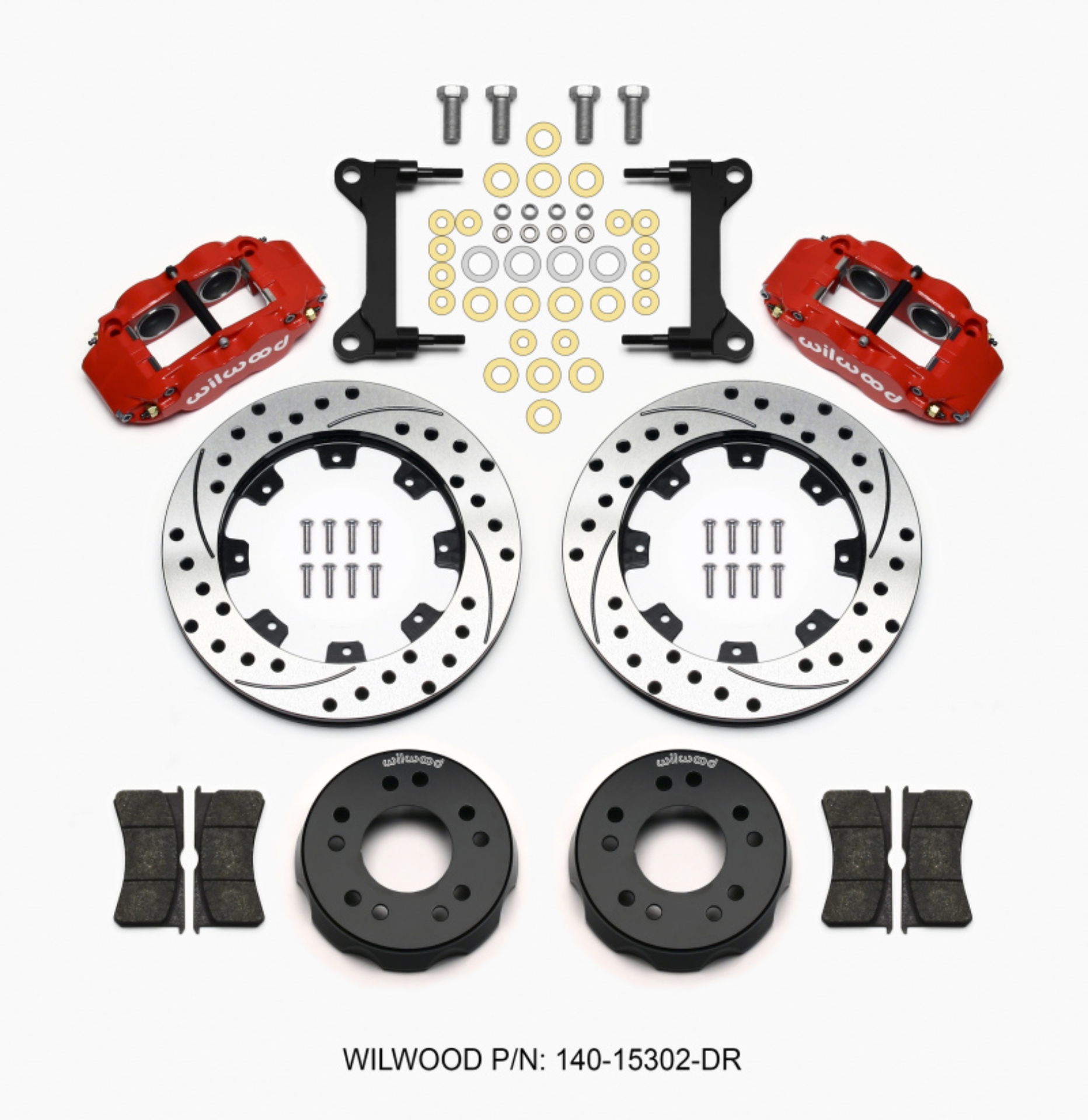 Picture of Wilwood Narrow Superlite 6R Front Kit 12-19in Drilled Red 63-87 C10 w- Wilwood Pro Spindles