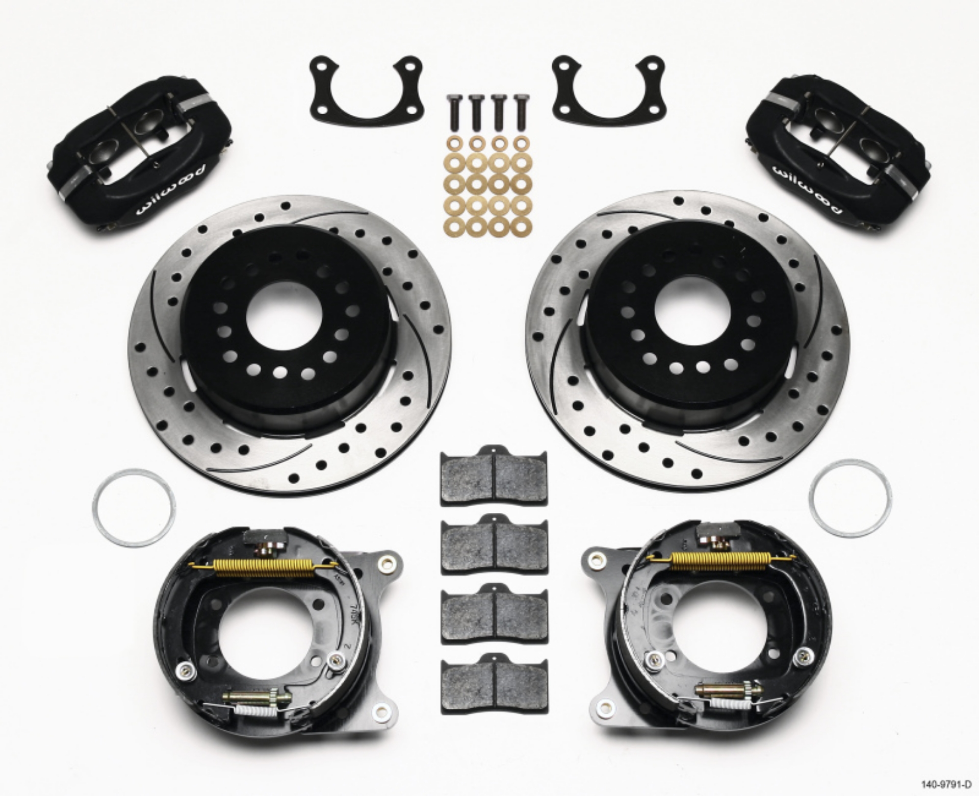 Picture of Wilwood Forged Dynalite P-S Park Brake Kit Drilled New Big Ford 2-50in Offset Front Caliper Mount