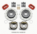 Picture of Wilwood Forged Dynalite P-S Park Brake Kit Drilled Red 12 Bolt 2-75in offset Staggered Shock