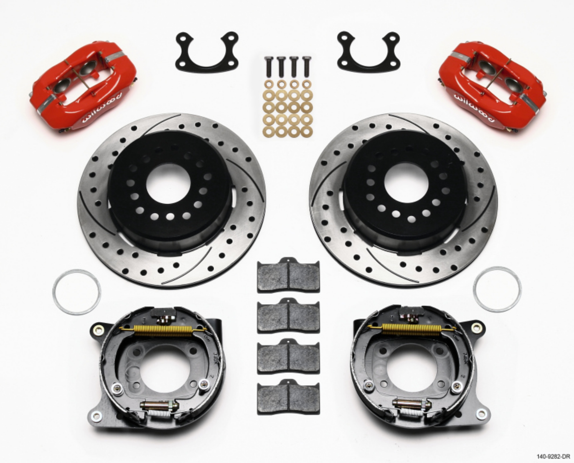 Picture of Wilwood Forged Dynalite P-S Park Brake Kit Drill-Red Small Ford 2-50in Offset