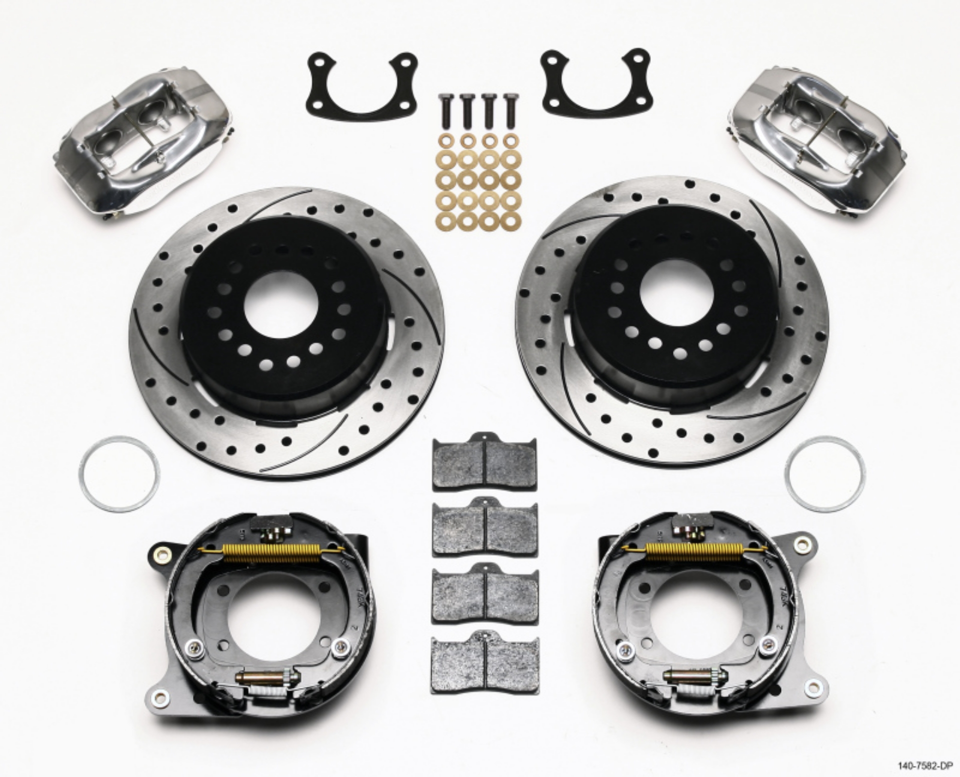 Picture of Wilwood Forged Dynalite P-S P-B Kit Drilled Polished New Big Ford 2-36in Offset