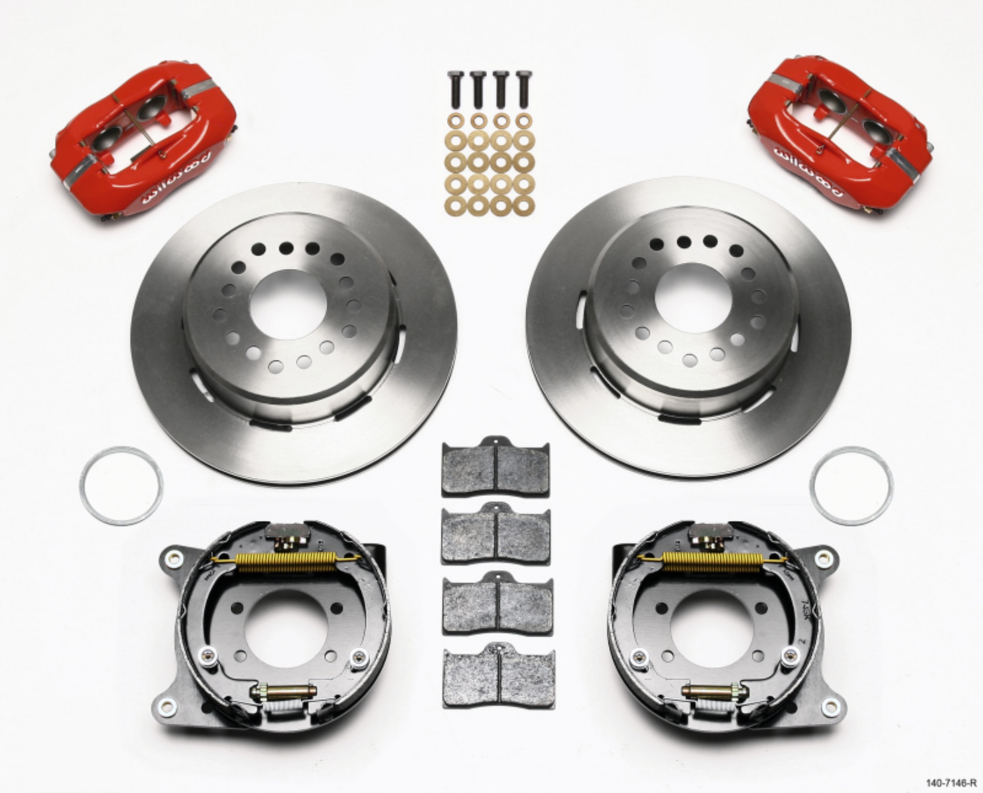 Picture of Wilwood Forged Dynalite P-S Park Brake Kit Red Ford 8-8 w-2-5in Offset-5 Lug