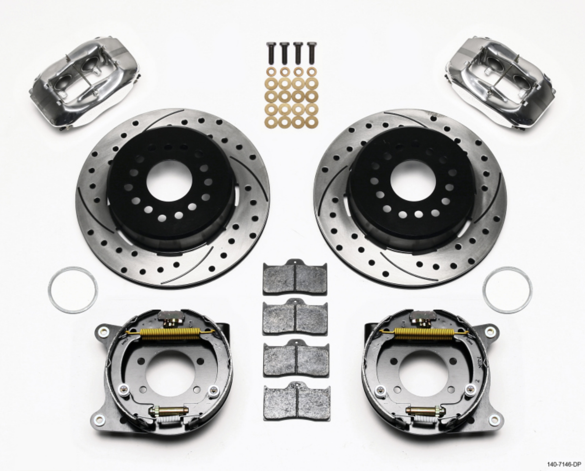 Picture of Wilwood Forged Dynalite P-S P-B Kit Drilled Polished Ford 8-8 w-2-5in Offset-5 Lug