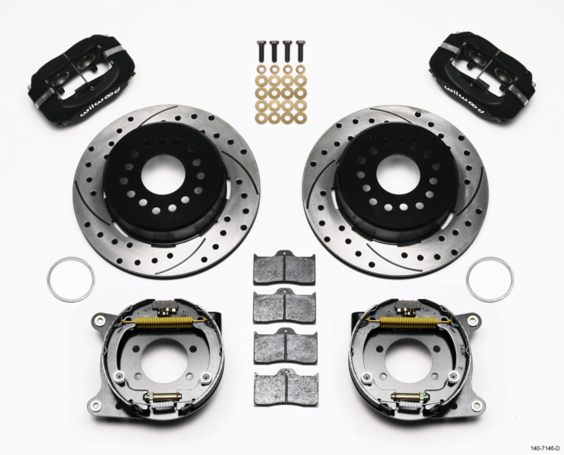 Picture of Wilwood Forged Dynalite P-S Park Brake Kit Drilled Ford 8-8 w-2-5in Offset-5 Lug