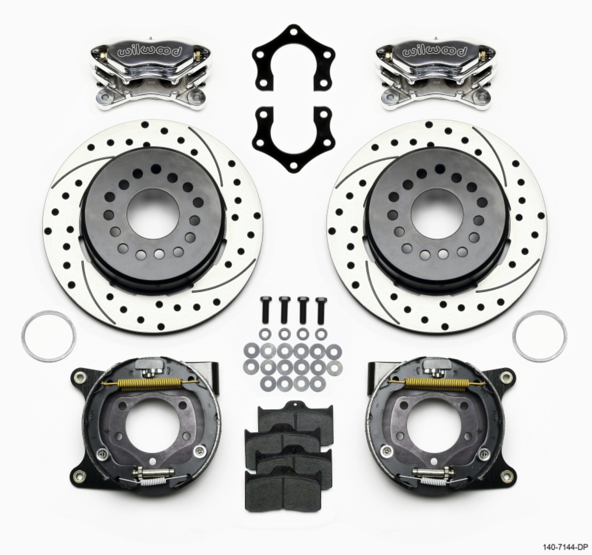 Picture of Wilwood Forged Dynalite P-S P-B Kit Drilled Polished Mopar-Dana 2-36in Off w-Snap Ring Brng