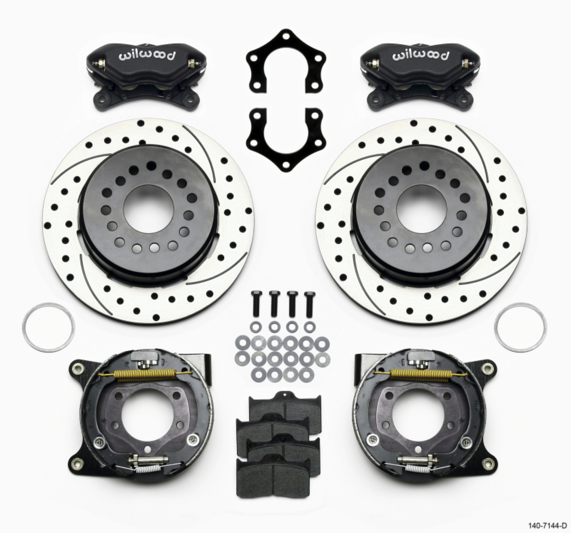 Picture of Wilwood Forged Dynalite P-S Park Brake Kit Drilled Mopar-Dana 2-36in Off w-Snap Ring Brng