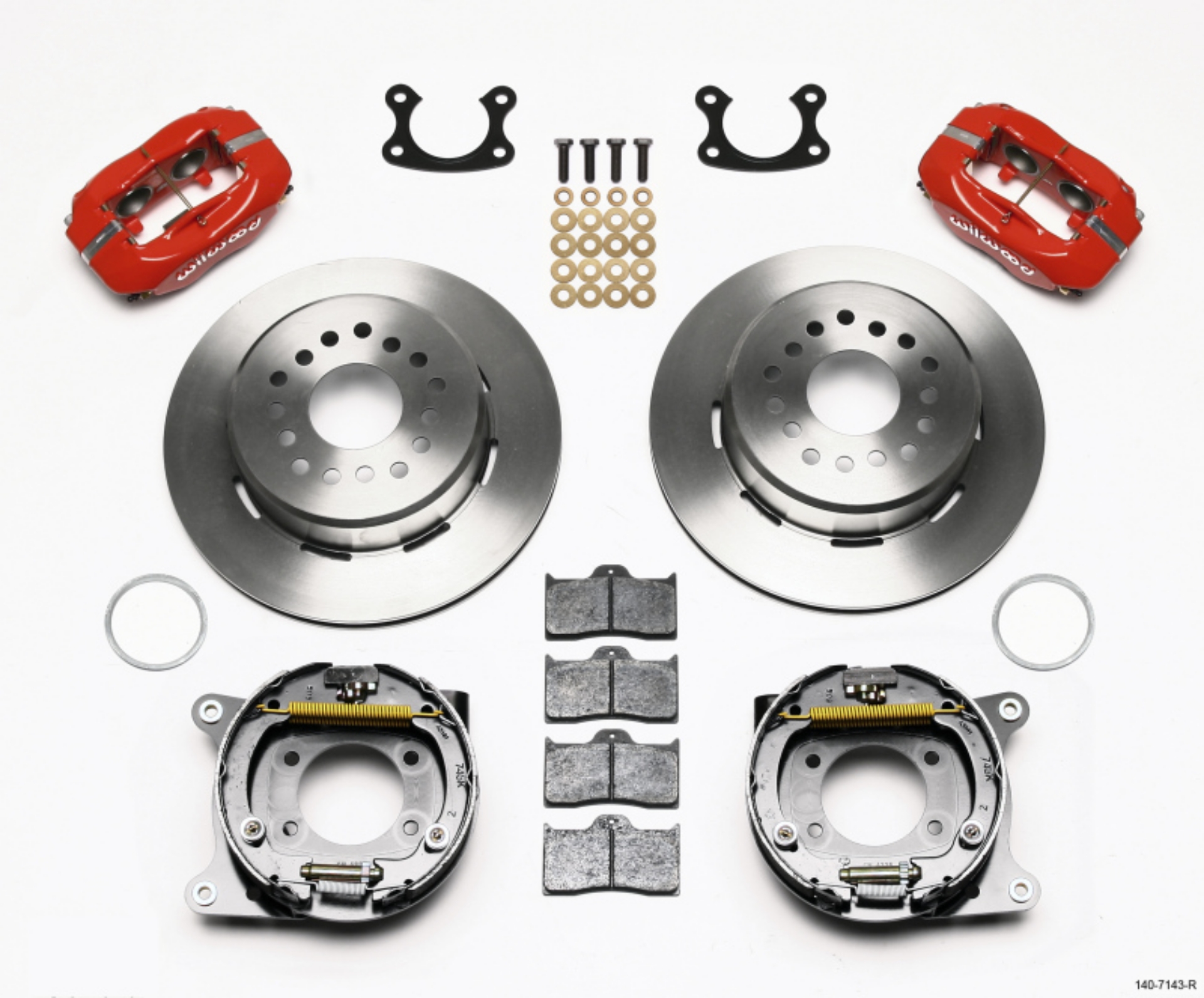 Picture of Wilwood Forged Dynalite P-S Park Brake Kit Red Small Ford 2-66in Offset
