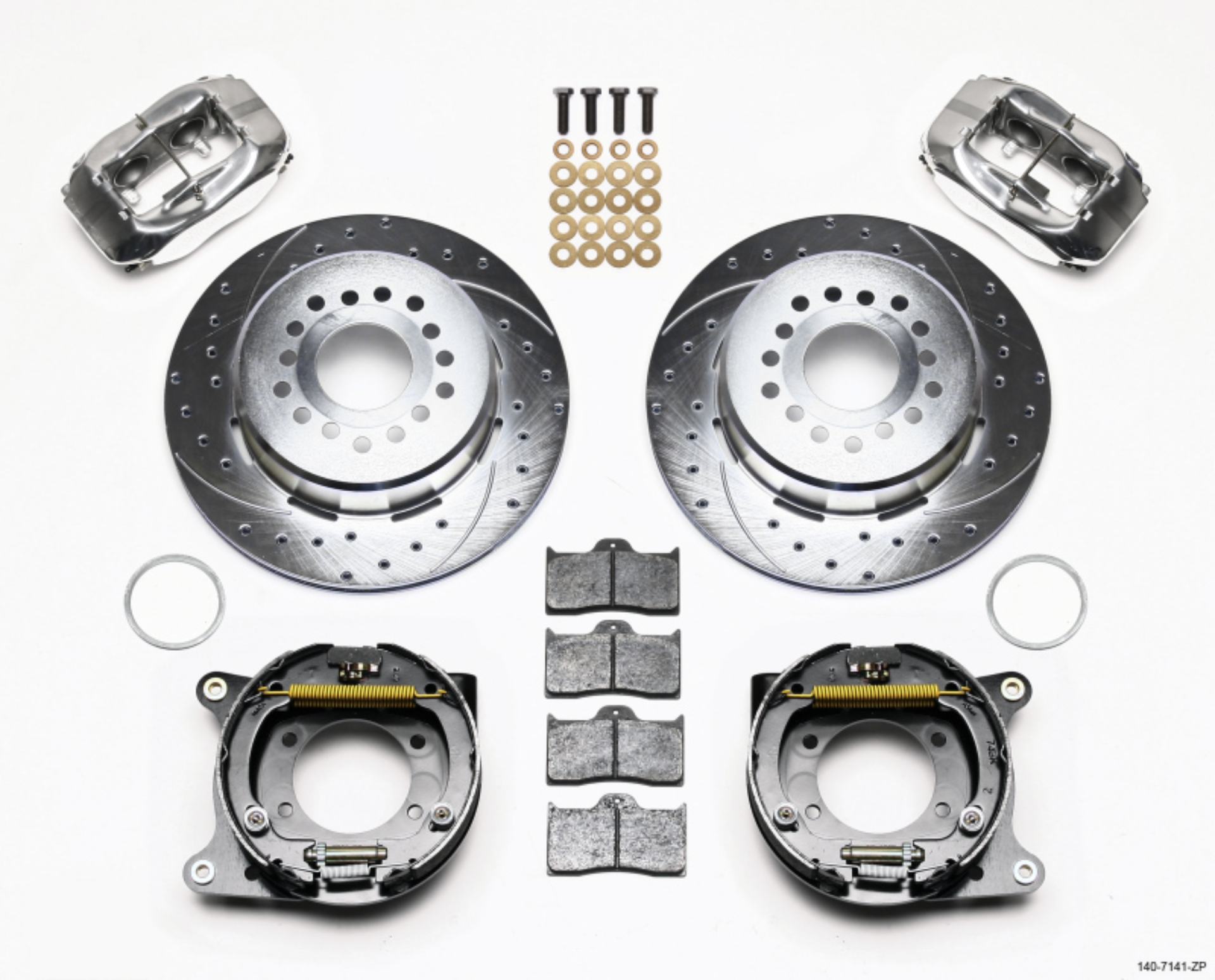 Picture of Wilwood Forged Dynalite P-S P-B Kit Drill-Zinc Polsh Chevy 12 Bolt w- C-Clips