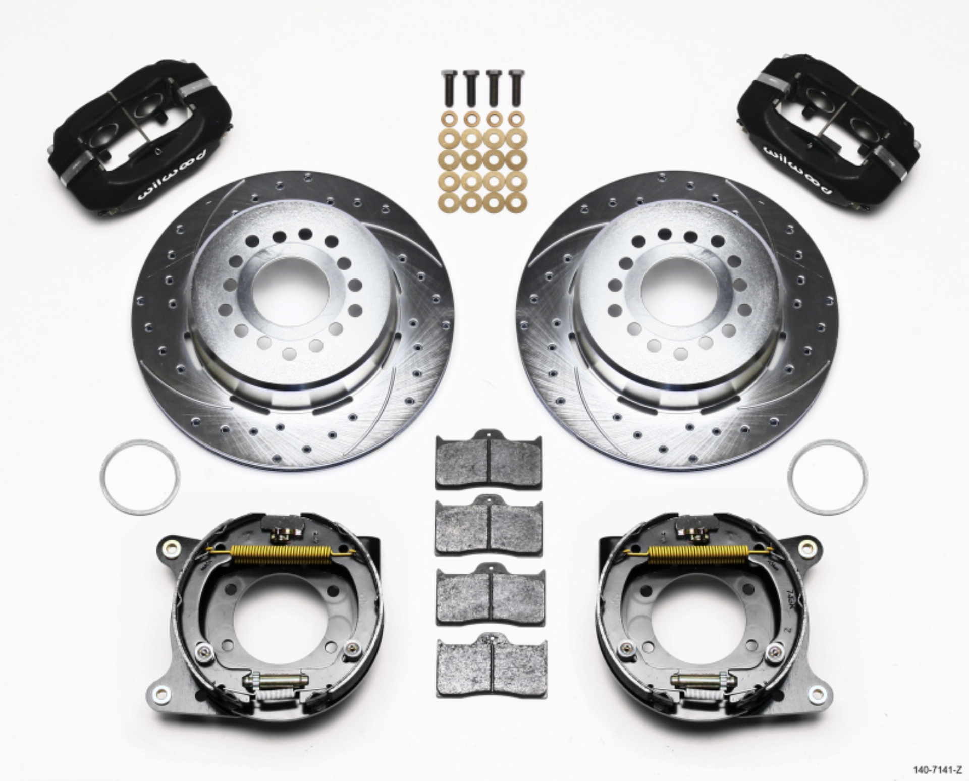 Picture of Wilwood Forged Dynalite P-S Park Brake Kit Drill-Zinc Chevy 12 Bolt w- C-Clips