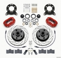 Picture of Wilwood Forged Dynalite-M Front Kit 11-30in 1 PC Rotor&Hub Drill-Red 1970-1973 Mustang Disc & Drum