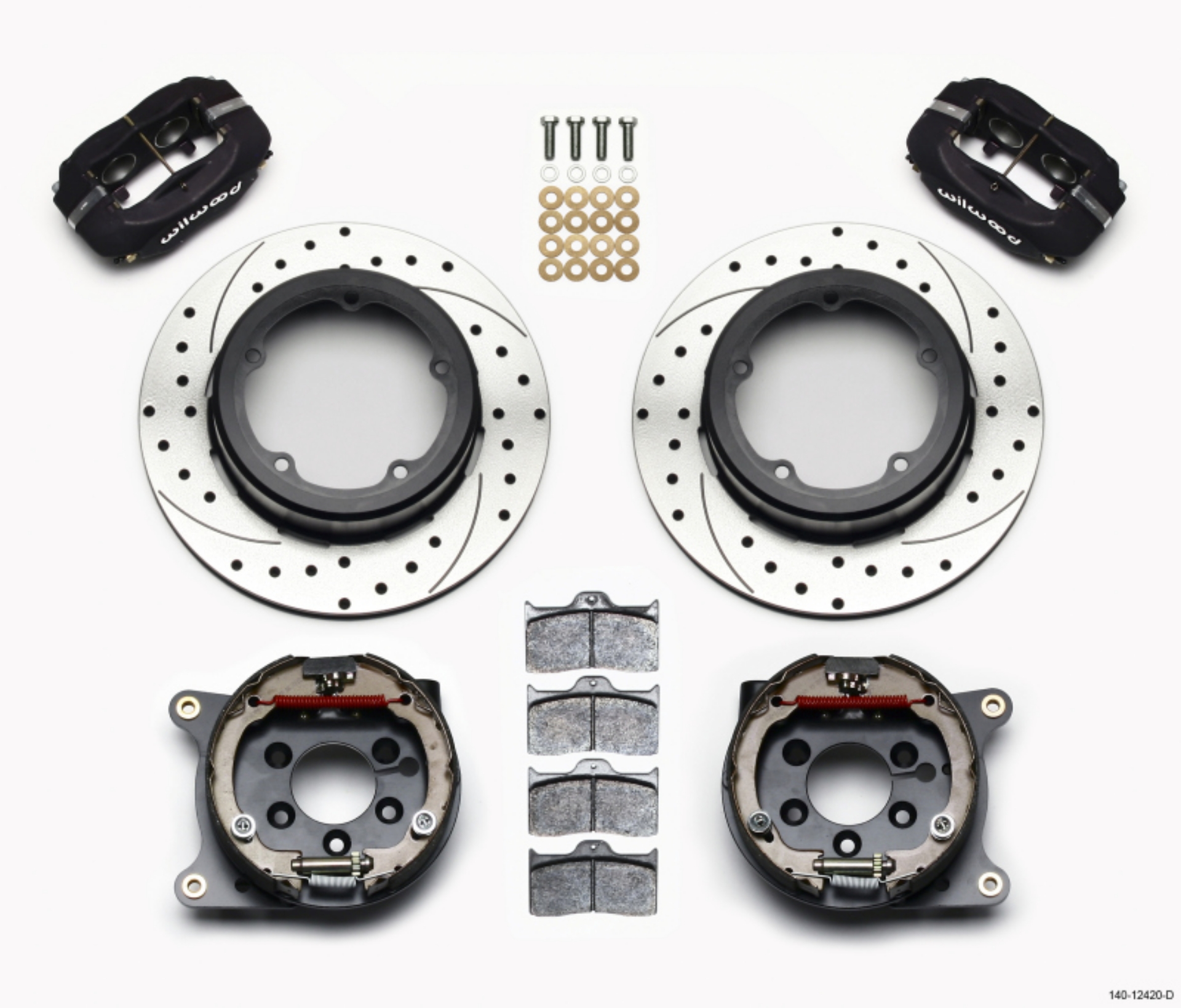 Picture of Wilwood Forged Dynalite P-S Park Brake Kit Drilled Strange Eng Floater 3-49in Offset