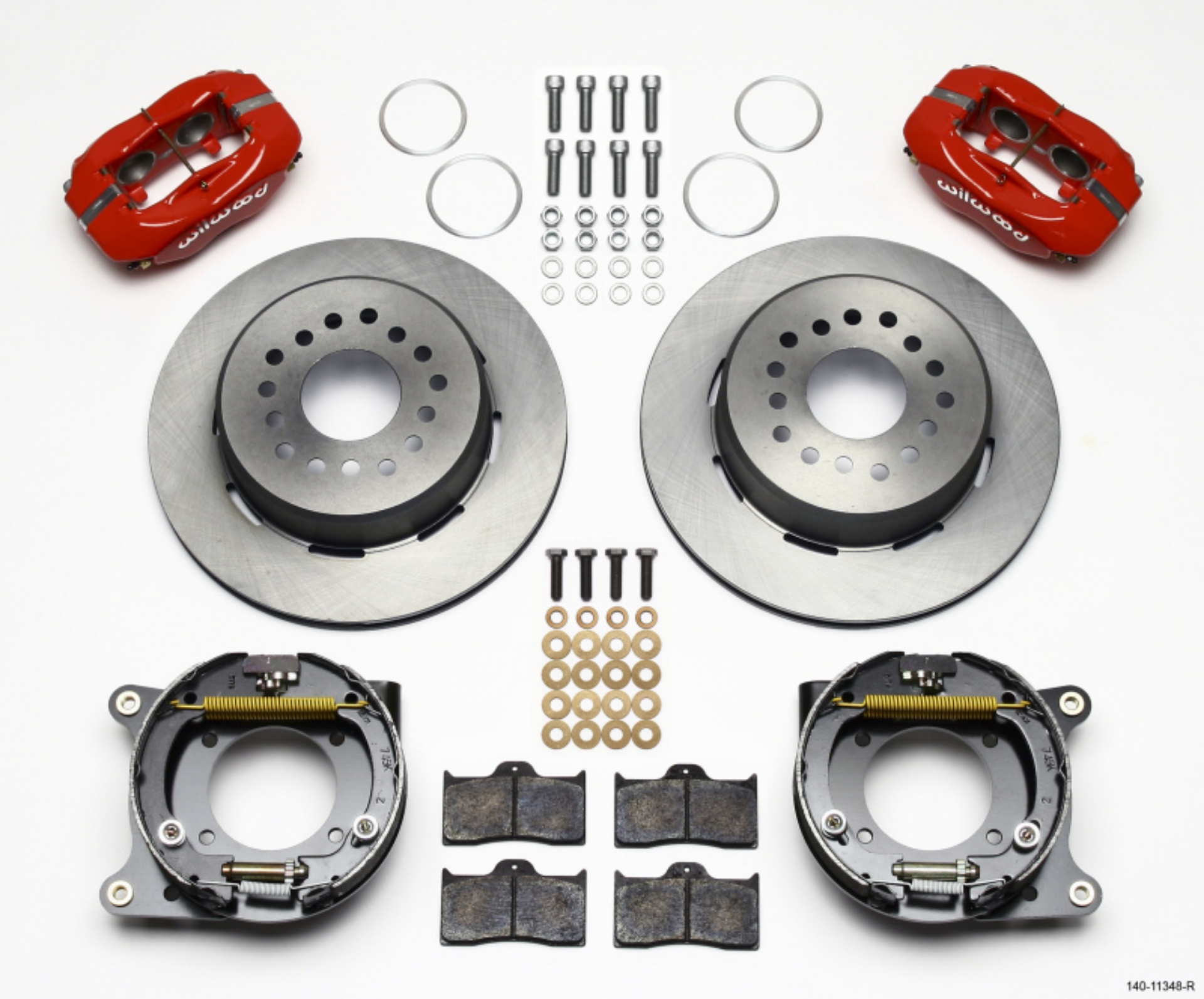 Picture of Wilwood Forged Dynalite P-S Park Brake Kit Red 55-57 Chevy 2-34in Offset