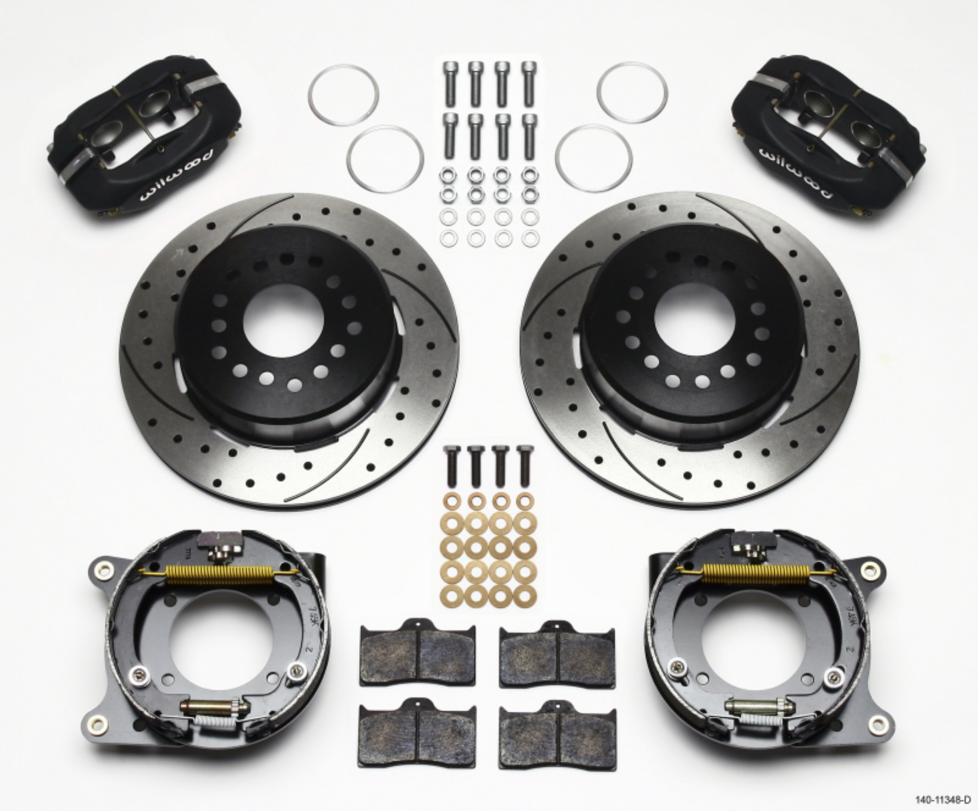Picture of Wilwood Forged Dynalite P-S Park Brake Kit Drilled 55-57 Chevy 2-34in Offset