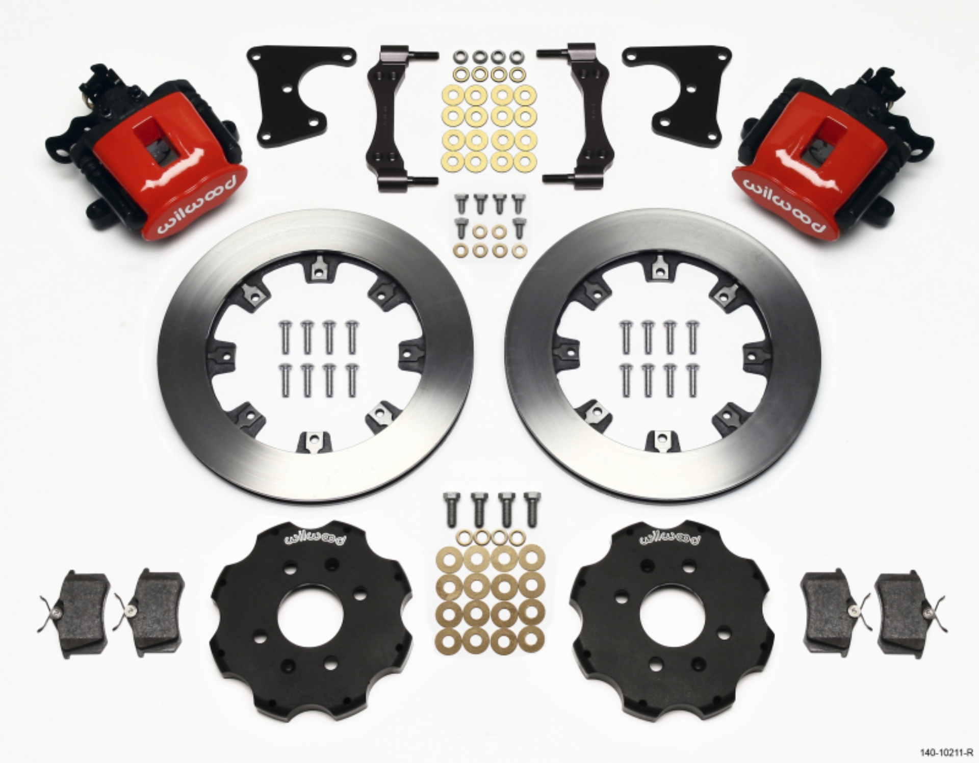 Picture of Wilwood Combination Parking Brake Rear Kit 12-19in Red Civic - Integra Drum 2-71 Hub Offset