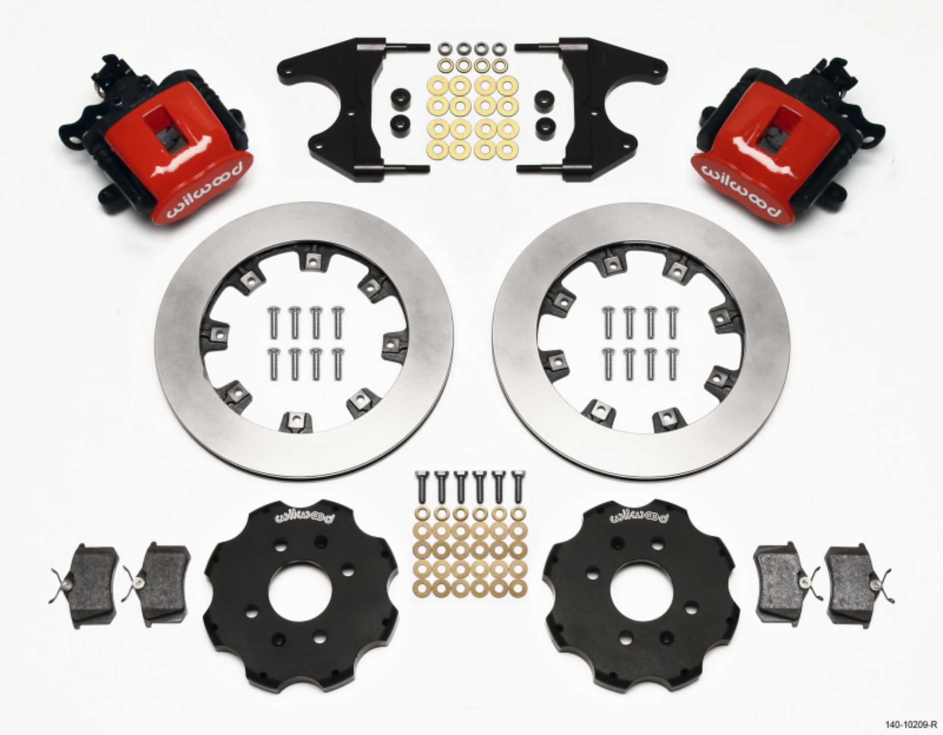 Picture of Wilwood Combination Parking Brake Rear Kit 12-19in Red Civic - Integra Drum 2-46 Hub Offset