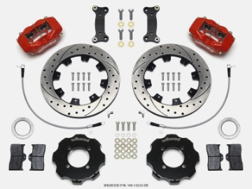 Picture of Wilwood Forged Dynalite Front Hat Kit 12-19in Drilled Red 2016-Up Mazda MX5 Miata w- Lines
