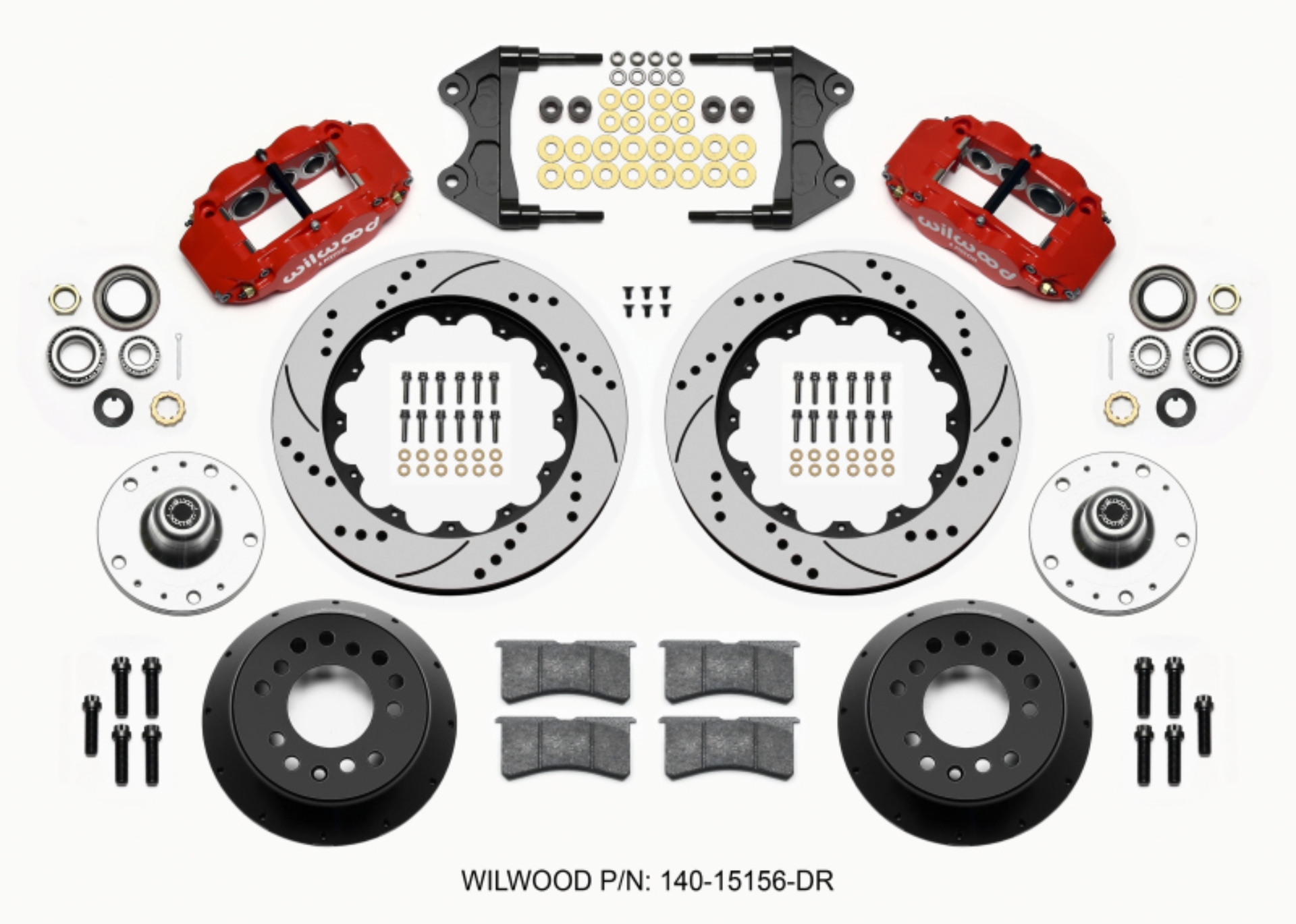 Picture of Wilwood Narrow Superlite 6R Front Hub Kit 14-00in Drill Red WWE ProSpindle 5x4-75in 5x5-00in Hub