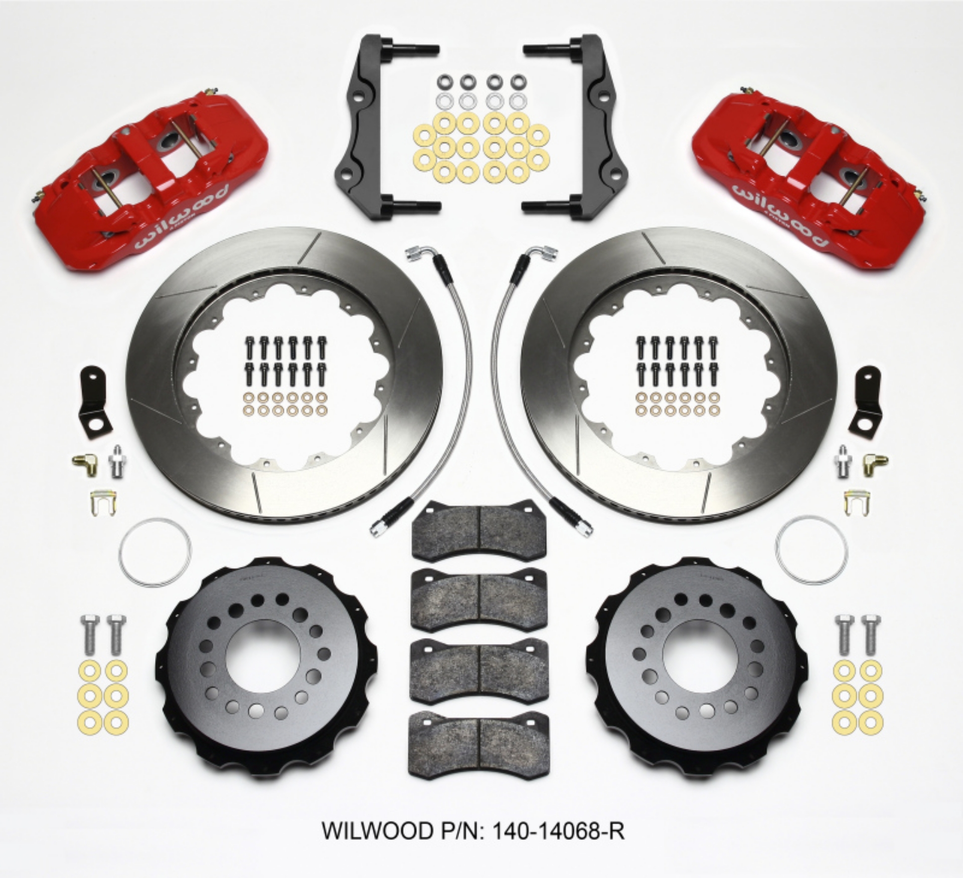 Picture of Wilwood AERO4 Rear Kit 14-25in Red 2014-Up Challenger w-Lines