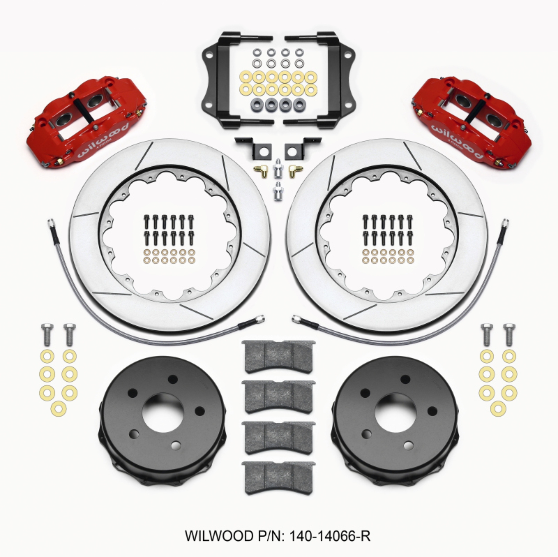 Picture of Wilwood Narrow Superlite 4R Rear Kit 14-00in Red 2007-up Jeep JK w-Lines