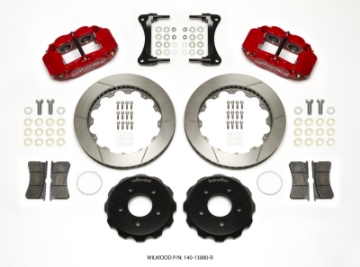 Picture of Wilwood Narrow Superlite 4R Front Hat Kit 12-88in Red 2007-Up Jeep Wrangler
