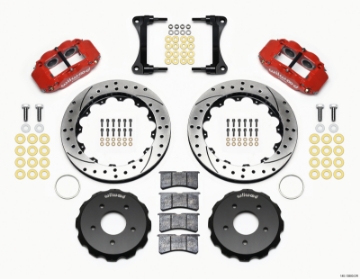 Picture of Wilwood Narrow Superlite 4R Front Hat Kit 12-88in Drill Red 2007-Up Jeep Wrangler