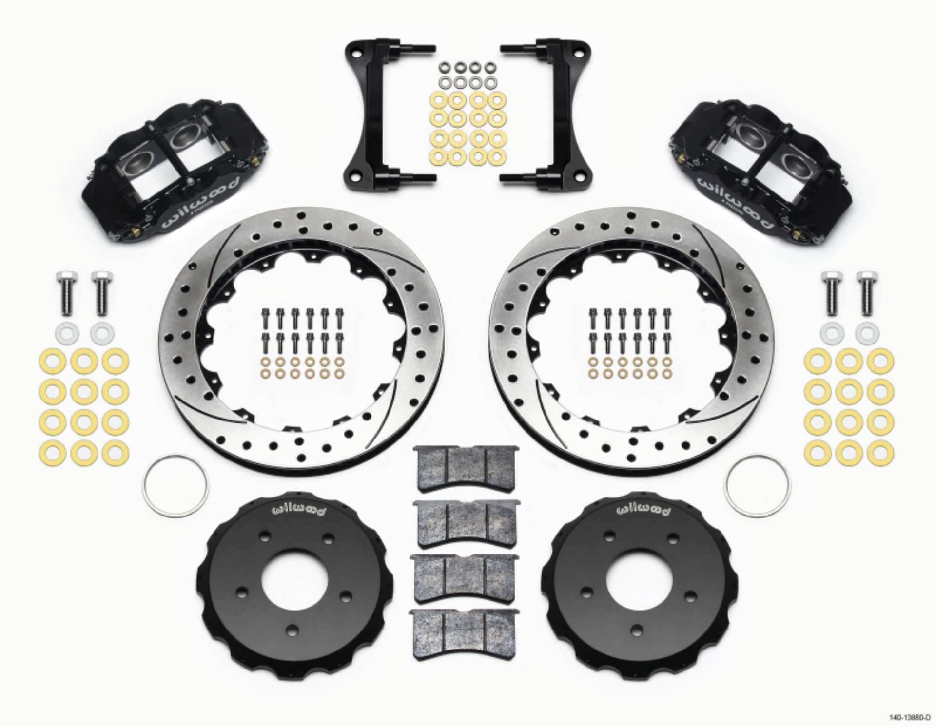 Picture of Wilwood Narrow Superlite 4R Front Hat Kit 12-88in Drill 2007-Up Jeep Wrangler