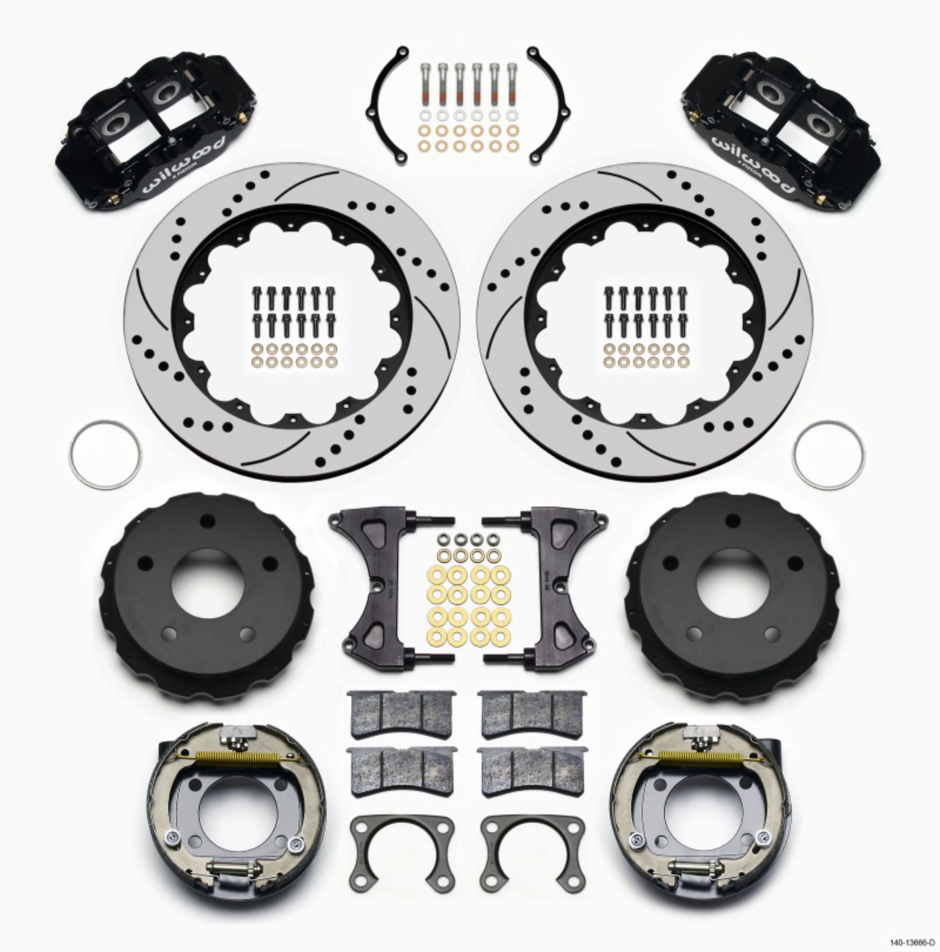Picture of Wilwood Narrow Superlite 4R Rear P-Brk Kit 14-00in Drilled Big Ford New 2-38in Off Bronco 5 x 5-50