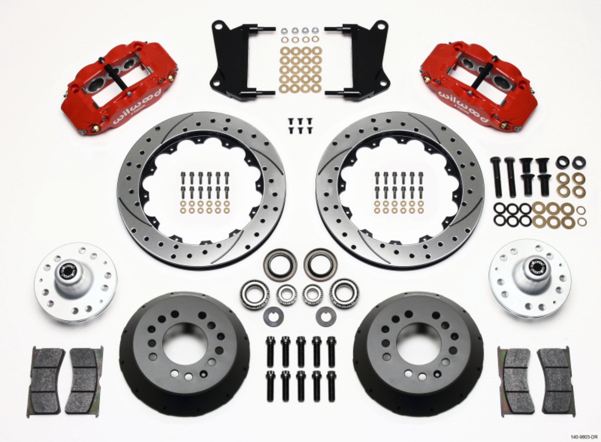 Picture of Wilwood Narrow Superlite 6R Front Hub Kit 12-88in Drill Red 67-69 Camaro 64-72 Nova Chevelle
