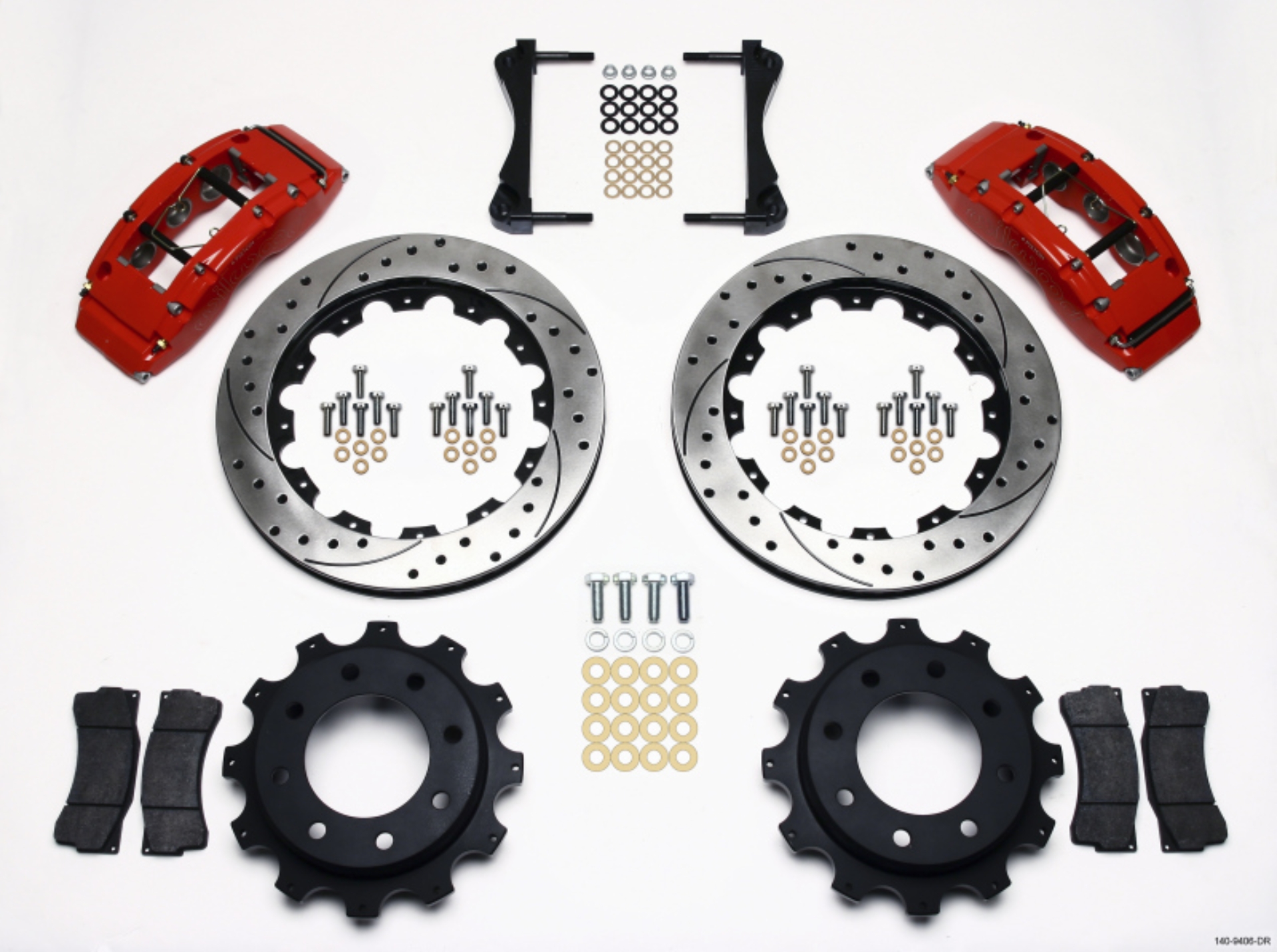 Picture of Wilwood TC6R Rear Kit 16-00in Drilled Red 1999-2010 GM Trk 2500 HD 4-84 Cntr