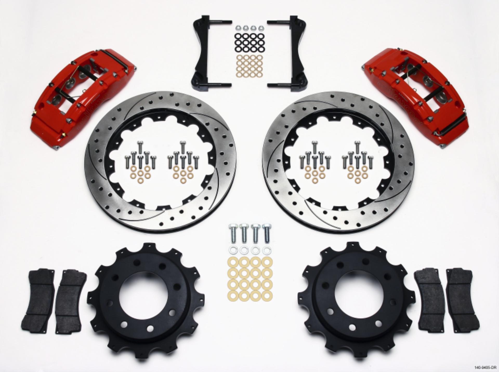 Picture of Wilwood TC6R Rear Kit 16-00in Drilled Red 1999-2010 GM H2 - 2500 4-63 Cntr