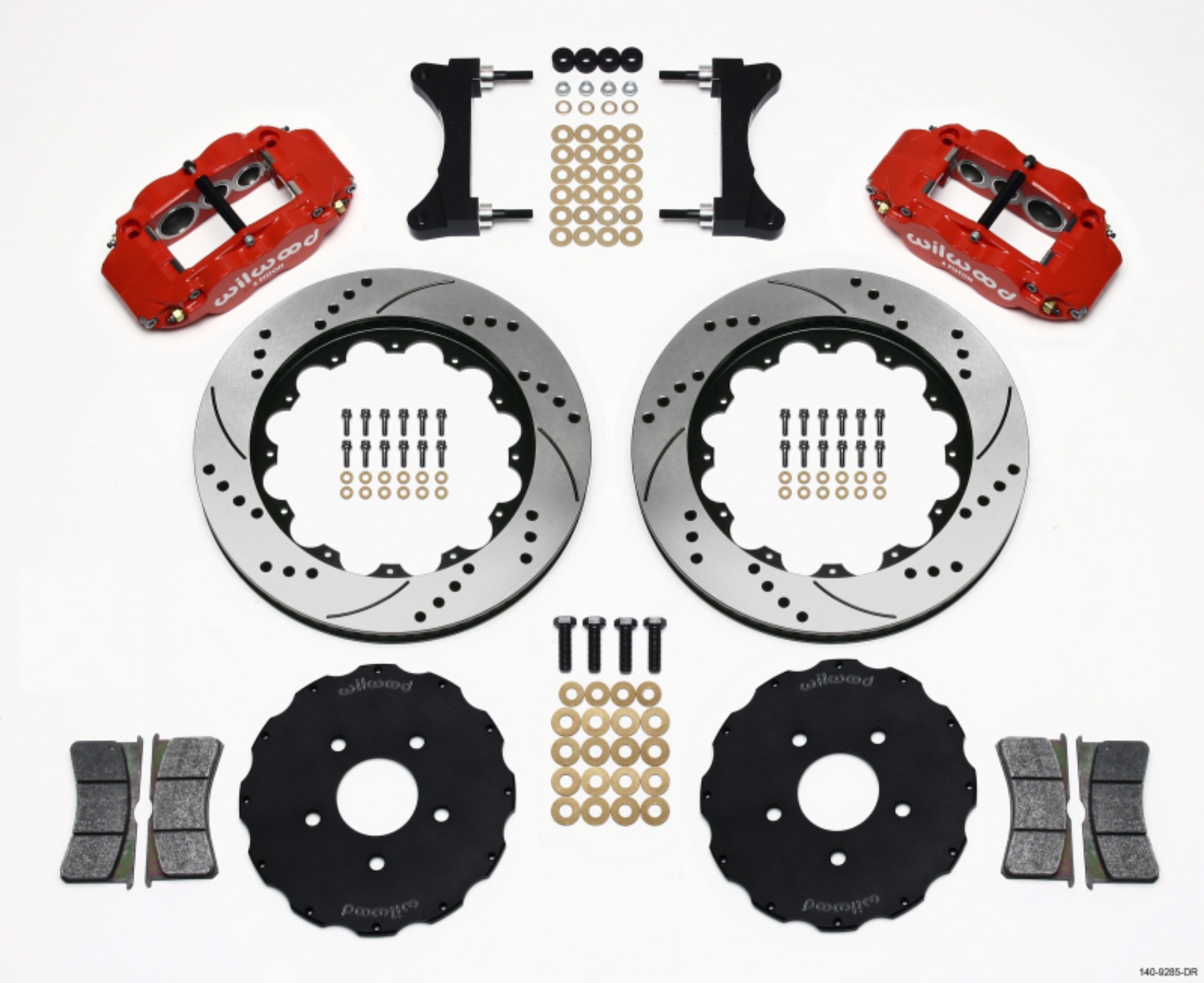 Picture of Wilwood Narrow Superlite 6R Front Hat Kit 14-00in Drilled Red Mitsubishi EVO VIII