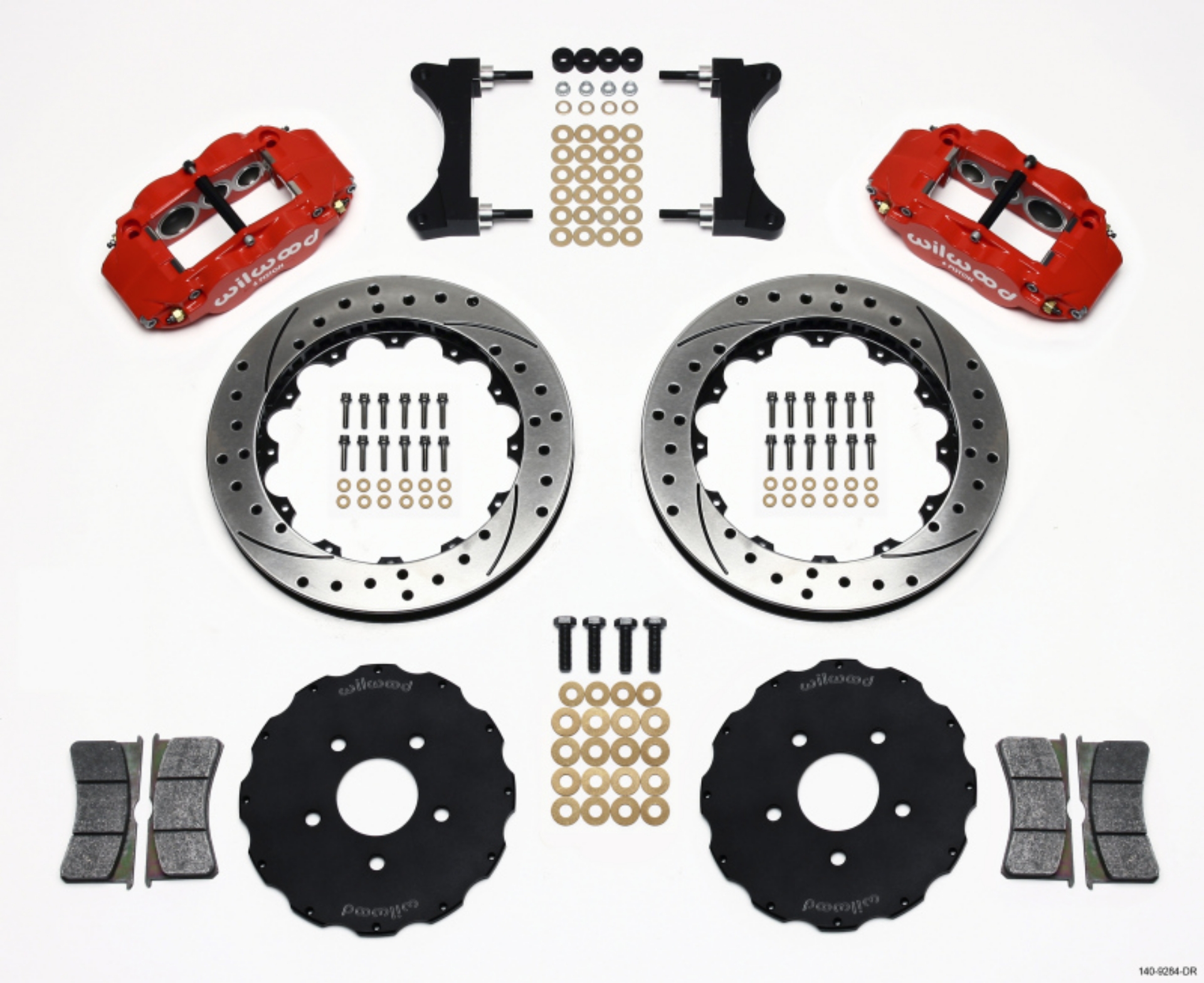 Picture of Wilwood Narrow Superlite 6R Front Hat Kit 13-06in Drilled Red Mitsubishi EVO VIII